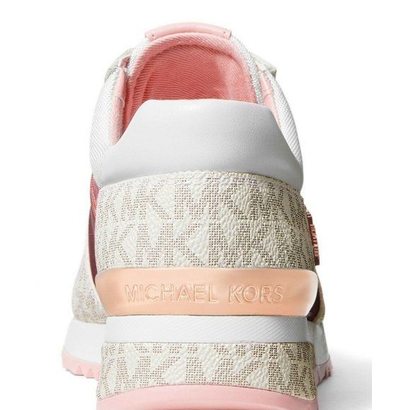 Michael Kors Allie Wrap Tech Canvas Sneakers Light Berry Sorbet - Picture 2 of 6